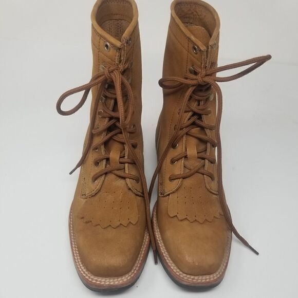 Tannish Brown ACME Leather Lace Up Boots for Women. SIZE 6M. Good condition. - Picture 9 of 16